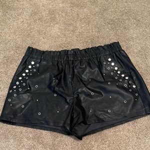 Express Black High Waist Studded Shorts